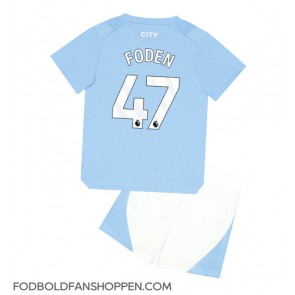 Manchester City Phil Foden #47 Hjemmebanetrøje Børn 2023-24 Kortærmet (+ Korte bukser)